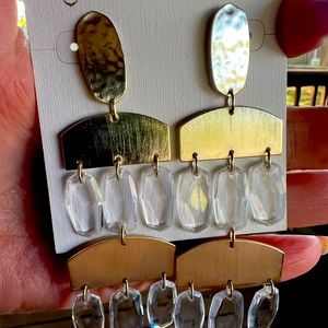 Kendra Scott Emmett earrings in Crystal and Gold tone